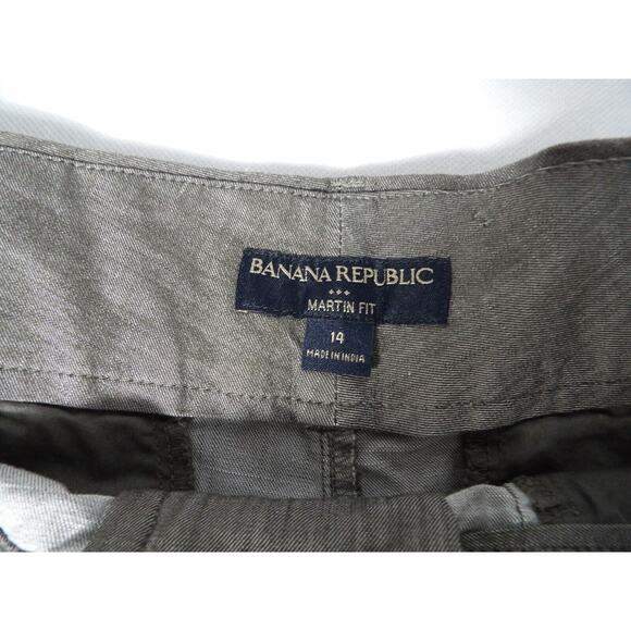Banana Republic 14 Martin Fit Shorts Grey Chino Style Tie Front Vacay Casual - Picture 3 of 10